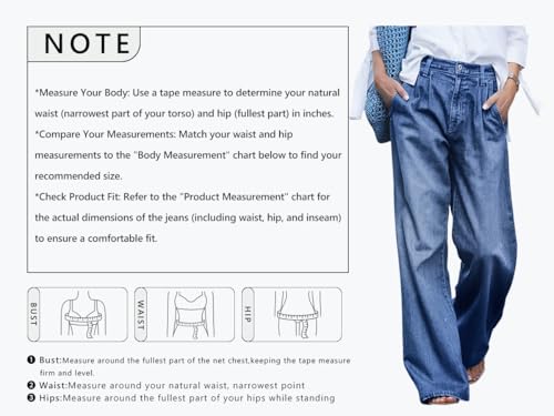 CHARTOU Women Loose Wide Leg Jeans Denim Pants Palazzo Jeans Flare Gaucho Pants Lounge Chambray Pants3