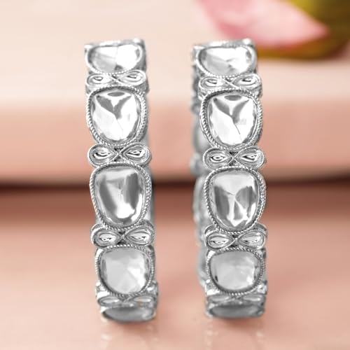 Image of Rubans Bangles Set of 2 Cubic Zirconia Ethnic Stylish Jewellery Gift for Women & Girls
