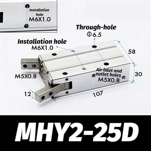 Pince pneumatique double effet MHY2 alésage 10 16 20 25 mm 180° - 3