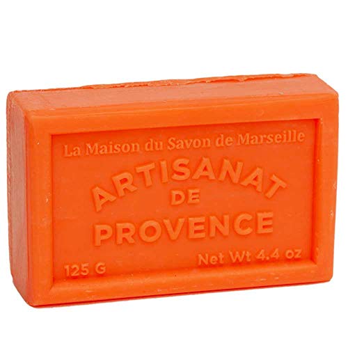 Savon de Marseille - French Soap made with Organic Shea Butter - Jasmin Fragrance - Suitable for All Skin Types - 125 Gram Bar