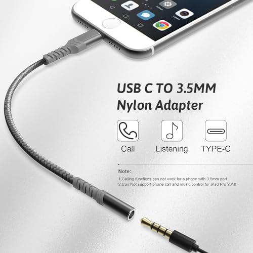 image for DigitConvert USB-C to 3.5mm Female Headphone Jack Adapter, USB Type C 