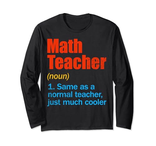 Funny Back To School First Day Math Teacher Definition Manga Larga