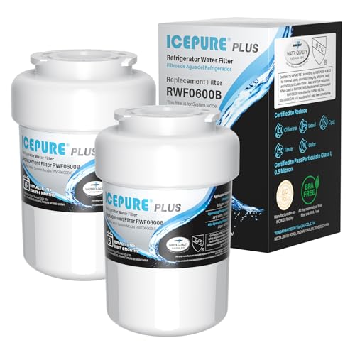 Image of ICEPURE PLUS RWF0600B NSF /ANSI 53 & 42 Certified Refrigerator Water Filter, Remove Lead, Replacement for GE MWF, MWFINT, MWFA, HDX FMG-1, Kenmore 46-9991, GSE25GSHECSS, WFC1201, PC75009, 2PACK