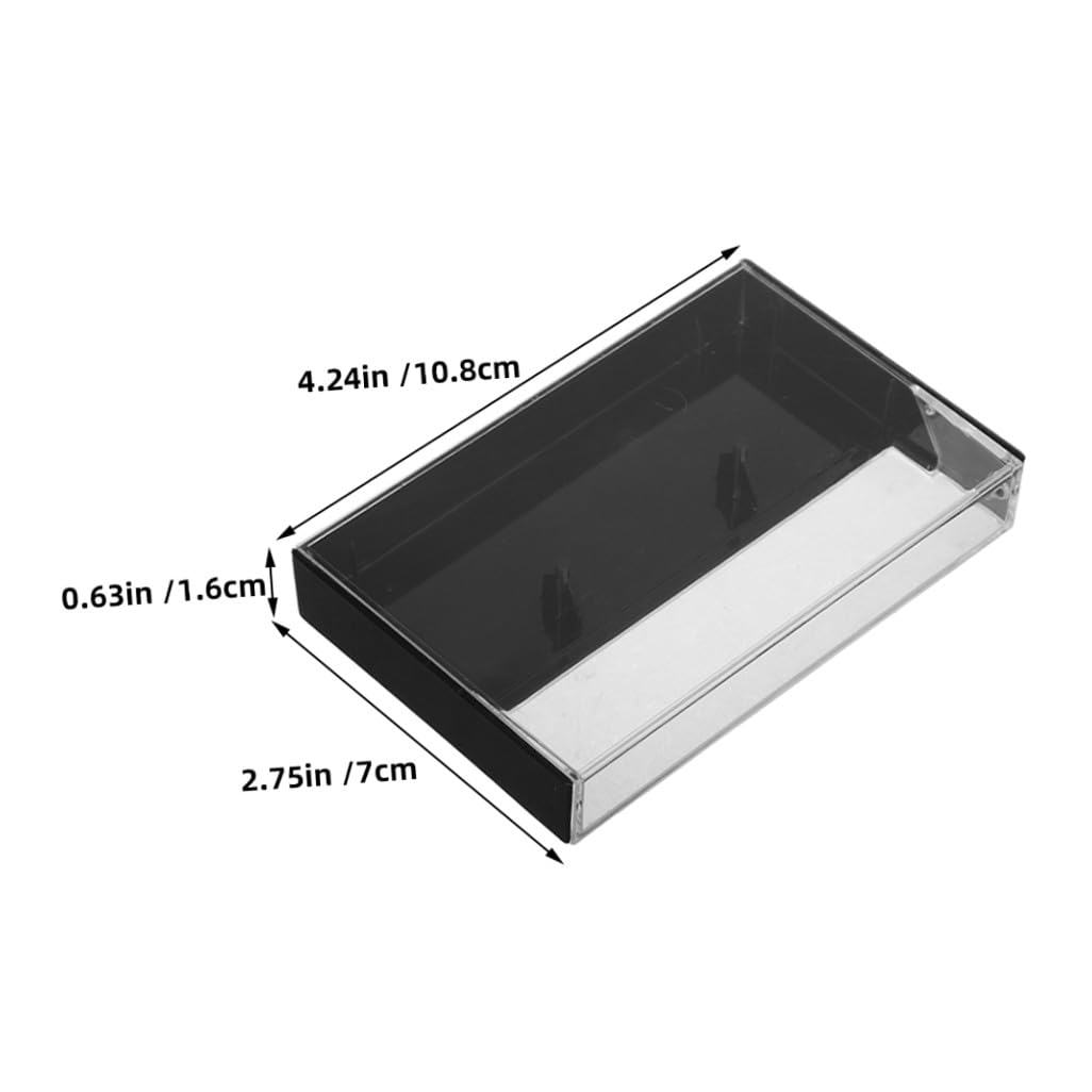SHINEOFI Caja de Almacenamiento para Casetes Retro Negra Organizador de Plástico para 20 Cintas de Casete Portacassettes Multifuncional para Uso en Hogar y Colección de Audio