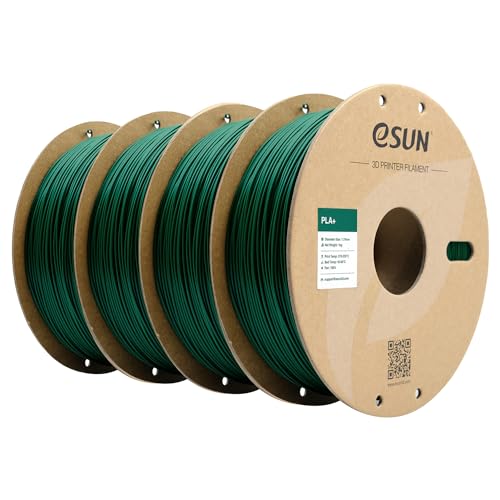 Image of eSUN PLA+ Filament 1.75mm, 3D Printer Filament PLA Plus, Dimensional Accuracy + /- 0.03mm, 1KG per Spool, 4 Spools 3D Printing Filament, Pine Green