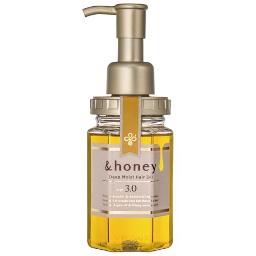 [Genuine Product] &honey Deep Moist Hair Oil 100mL/ 3.38 Oz Sulfate-Free Moisturizing Hair Oil for Dry Hair |Unique Blend of Honeys & Argan Oil for Shine, Hydrated Hair Japanese (1, Oil)