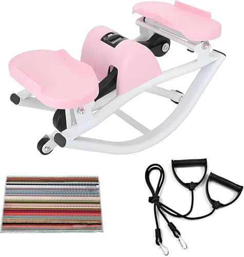 Lhanel Rock Stepper, Lhanel Stepper, Side-to-Side Machine for Home Exercise – Burn Fat Faster in 15 Minutes | Low-Impact Glutes with Digital Display & Anti-Slip Mat (Pink) by Lhanel Stepper - Used condition - US$92.53