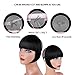 XRACEPHOL Black Bangs Hair Clip - Synthetic Flat Bangs with Temples for Women (Natural Black)