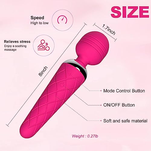 Vibrador Massageador Recarregável com 12 Modos de Vibração 8 x 1.7 inch