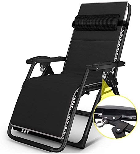 Chaise longue zéro gravité surdimensionnée avec coussin confort pour terrasse et camping