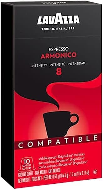 Premium Coffee Corp Nespresso OriginalLine Compatible Capsules, Armonico Espresso, Dark Roast Coffee, 10 ct