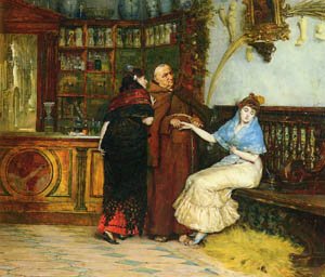 Peinture à l'huile Lovesick de Palmaroli, une toile romantique de 20x24 pouces