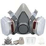 toijnhtk Reusable Half Face Cover Set With Filter Cotton, For Painting Gas Dust Machine Polishing Organic Vapors Car Spraying Sanding Cutting DIY Work Protection