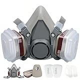 toijnhtk Reusable Half Face Cover Set With Filter Cotton, For Painting Gas Dust Machine Polishing Organic Vapors Car Spraying Sanding Cutting DIY Work Protection