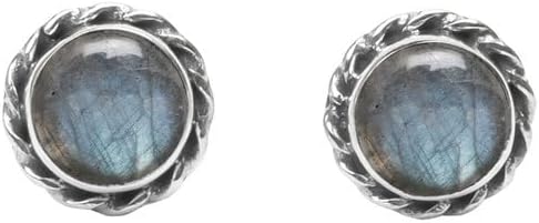 Gemstone Stud Post Earrings, 925 Sterling Silver Gemstone Earring 6 MM Round Girl Women Gift - Image 2
