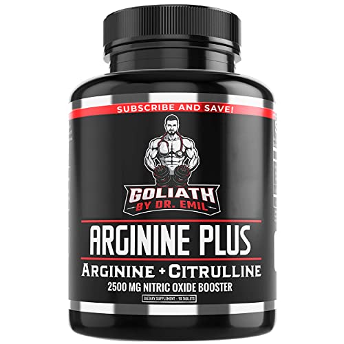 Dr. Emil's ARGININE Plus - L Arginine + L Citrulline - 2500 MG High Dose NO Booster Tablets - Nitric Oxide Supplement for Vascularity and Heart Health (Arginine AAKG and Citrulline Malate 2:1) #1