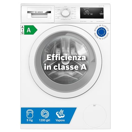 Bosch WAN24009II Serie 4, Lavatrice a carica frontale, capacità 9 kg, 1200 rpm, Iron Assist: riduce le pieghe fino al 50%, Programma Hygiene Plus, Bianco, 60 cm