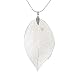 Edtoy Leaves Long Necklace Leaf Sweater Chain Pendant Fashion Accessories (Silver)