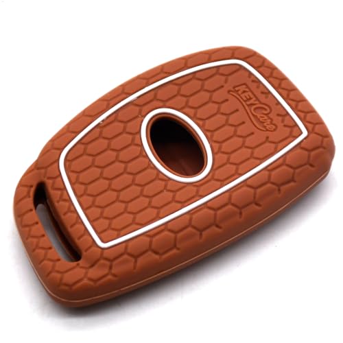 Image of KMH - Silicone Premium Key Cover Compatible with Hyundai | (Brown)