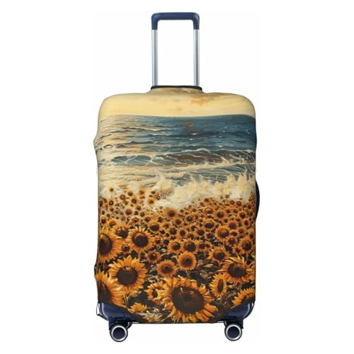 sunflowers sea Print Elastic Washable Baggage Protector Universal Suitcase Cover Travel Luggage Cover