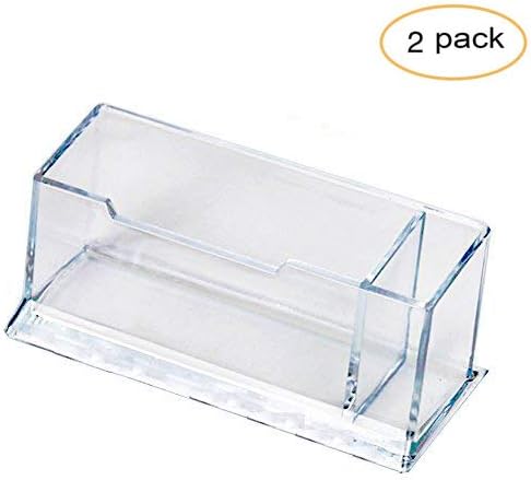 Hamosky Business Card Case Holder Pencil Holder Acrylic Clear Business Card Holder Display, Plastic Business Card Stand Organizer for Office (1 Tier)