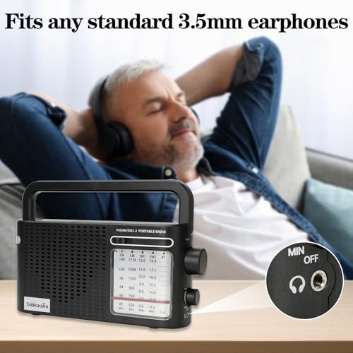 Radio portátil AM FM SW con Bluetooth y linterna miniatura 5