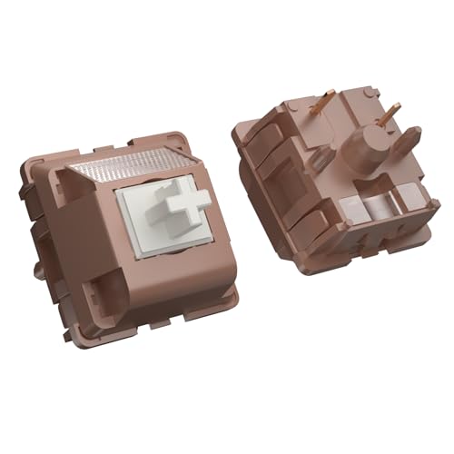 DUROCK Interruptores lineares Mocha Silk, interruptor completo POK de 56 g, mola longa, difusor de l