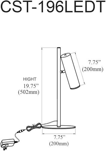 Miniatura 2 de Lámpara de mesa retro renacentista de 6 W, cromo satinado con difusor acrílico esmerilado