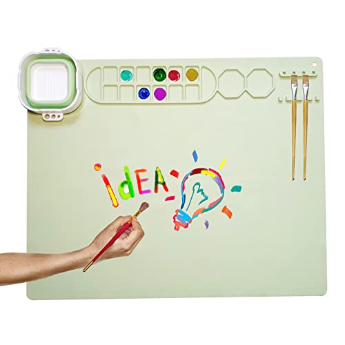 Silicone Craft Mat, Large Silicone Craft Mat Painting Mat with Collapsible Cup, 20