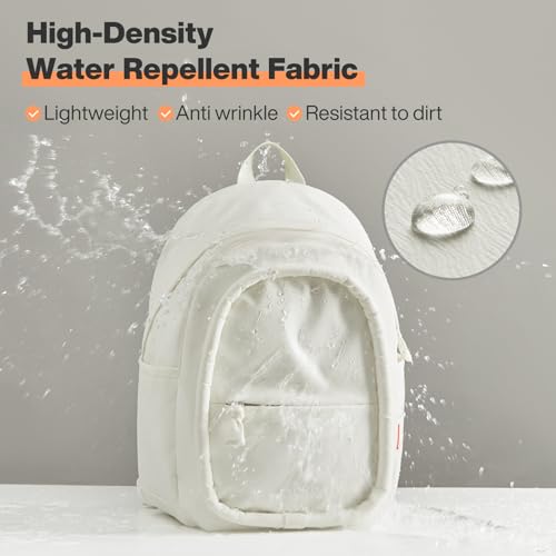 mixi Sweet Design Women Backpack Girls Cute Book Bag with Shockproof 15.6" Laptop Pocket Casual Daily Light Weight, Pearl White2