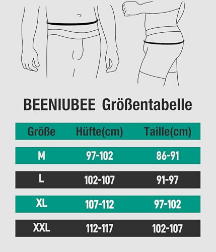 BEENIUBEE 3er Pack Inkontinenz Pants Männer Baumwolle, Waschbar Boxershorts Herren für Underwear mit saugfähigem Pad 100ML, Wiederverwendbar Auslaufsichere Unterhosen (Schwarz, XL)