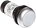 Eaton C22-DRL-W-K10-120 Pushbutton Switch, Illuminated, Flush Mounted, Maintained Operation, White LED Color, Silver Bezel Color, SPST-NO Contacts, 120VAC Voltage