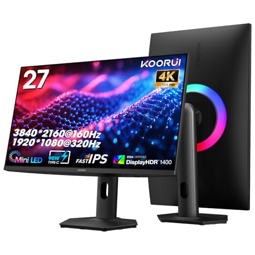 未使用品　KOORUI 27インチ 4Kゲーミングモニター 320Hz Amazon.co.jp: KOORUI 27インチ ゲーミングモニター - WQHD (2560x1440