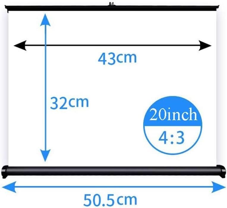 Pantalla de proyección manual retráctil de 20 pulgadas miniatura 7