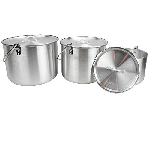 AceCamp Nested Pot Aluminum Lightweight Cooking Pot Set Outdoor Large Stock with lid and folding handle - 4L,8L,12L - Image 6