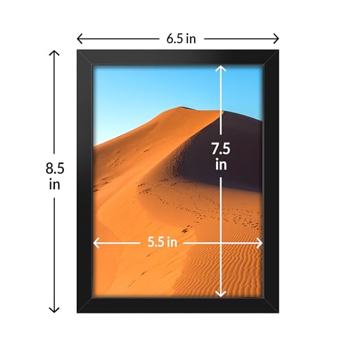 LaVie Home 6x8 Picture Frame for Wall Display, 6x8 Black Picture Frame with HD Plexiglas, 6 x 8 Frame 1 Pack, Display Frame for Vertical or Horizontal, Classic Collection