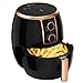 Scheffler 3,7L Heißluftfritteuse, Fritteuse Heissluft Ohne Fett,1500W Airfryer, Power Air fryer,Heissluft Fritteusen Ohne Öl mit Thermostat und Timer, Schwarz