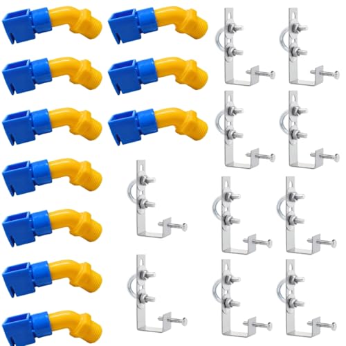 Image of Solar Panel Cleaning Sprinkler and Adjustable Hanger Clamps L Type 1 /2 Size | Universal Fit Brackets & Water Spray System for All Solar Panels (20 PCS Combo)