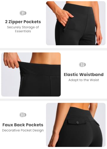 Libin Women's Fleece Lined Pants 29" Stretch Thermal Pants, Black XXL — view 4