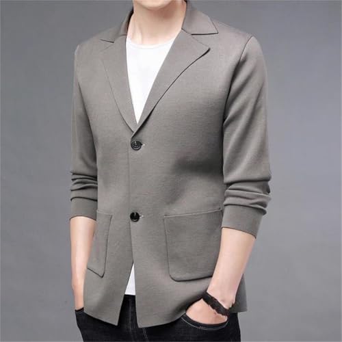 Men's Cardigan Sweater Knitted Lapel Long Sleeve Solid Color Slim Casual Outwear2