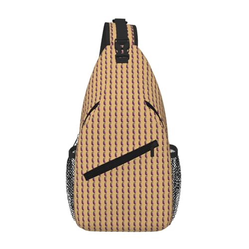 Bolsa de pecho ligera y elegante con estampado original de berenjena