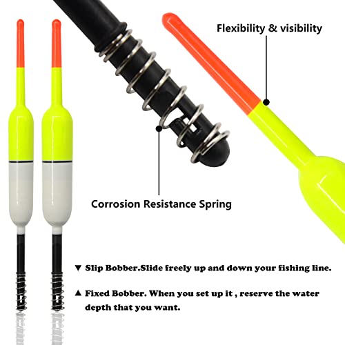 Gourami Fishing Floats and Bobbers Corks Strike Indicators Spring Bobbers Slip Bobbers for Balsa Crappie Panfish Walleyes Wood Slide Floats (6.32.10.4in-4pcs)