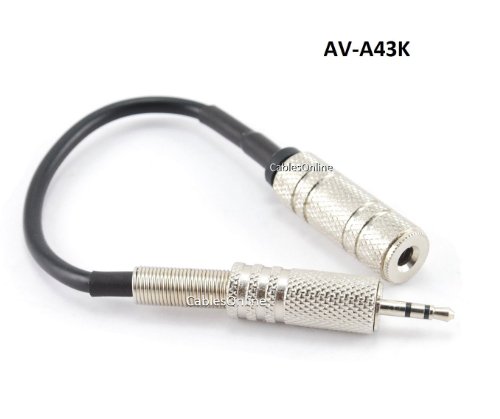 Cable de audio 6in 2.5mm macho a 3.5mm hembra miniatura 4