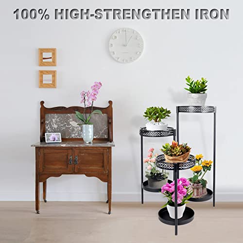 Metal Plant Stand Shelf For Indoor Outdoor Plants Multiple, 6 Tier Tall Tiered Flower Pot Holder Stands For Corner, Vertical Plant Rack Planter Shelves Organizer Decoration For Patio, Living Room, Balcony, Black (6 Tier) #TOP3