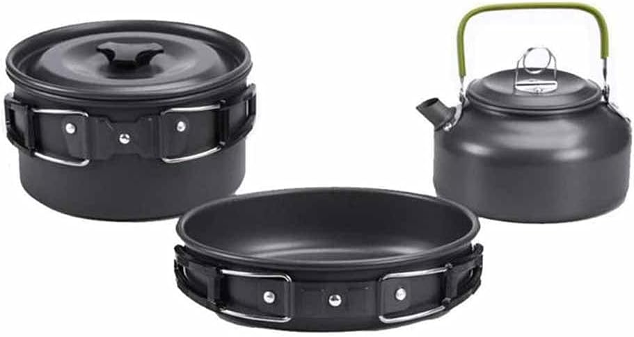 Picnic Camping Cookware Ultra- Light Portable Outdoor Water Kettle Pan Pot Travel Aluminum Cooking Kits Utensils Hiking Picnic (Color : A) (B)