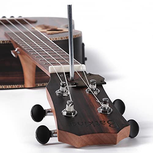 Left Baritone Ukulele, Ebony Wood 30Inch Ukulele With Adjustable Truss Rod, Built-In Equalizer And Digital Tuner, Bundle Strings, Padded Gig Bag, Strap, Digital Tuner, Pick, Shaker And Cleaning Cloth #TOP5
