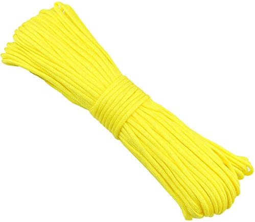 PSKOOK 100 FT (31 Meters) Paracord 7 Strand 4mm Assorted Colors of Tactical Parachute Rope for Outdoor Camping