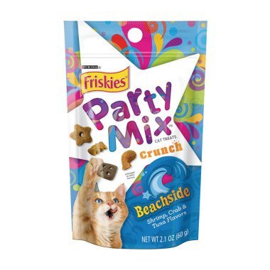 Purina Friskies Beachside Crunch Party Mix Cat Treats, 2.1 Ounce
