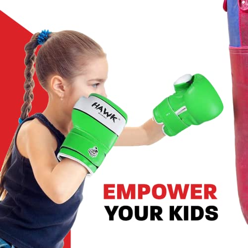 Kids Boxing Gloves For Kids Children Youth Punching Bag Kickboxing Muay Thai Mitts Mma Training Sparring Gloves (Green, 6 Oz) #TOP4