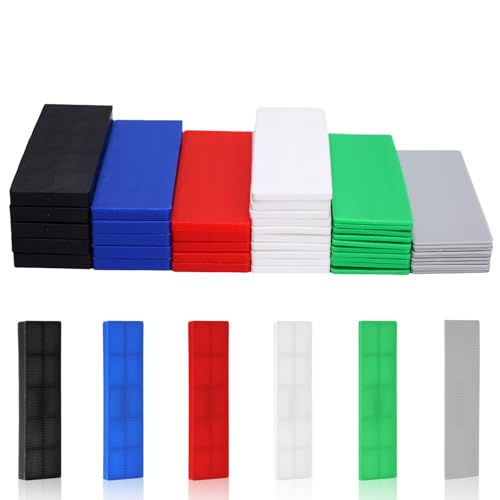 Nutkit Juego De 45 Separadores De Plástico, 28 X 100 Mm, Placas De Plástico De 1-6 Mm,Se Puede Utilizar Con Espesores Apilados,Adecuado Para Pisos, Puertas, Ventanas, Paredes, Etc.